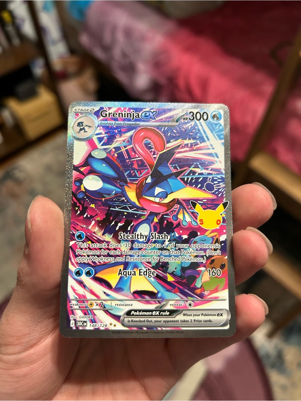 Greninja ex Holofoil Trading Card - Blue/Purple